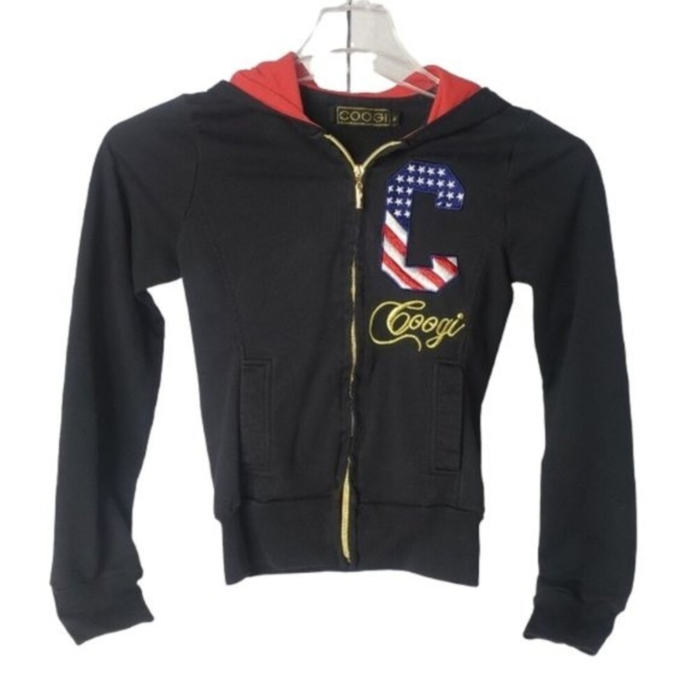 COOGI BLACK & RED HOODIE SWEATSHIRT KID'S SIZE MEDIUM